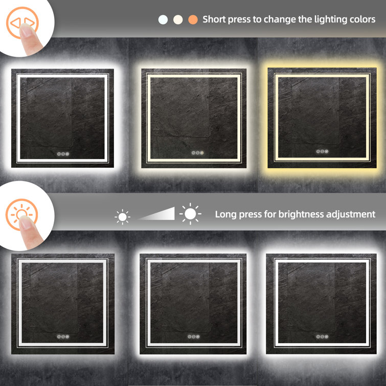 Orren Ellis Modern & Contemporary Lighted Fog Free Bathroom / Vanity